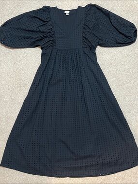a new day Black Eyelet Midi Dress